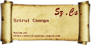 Sztrul Csenge névjegykártya
